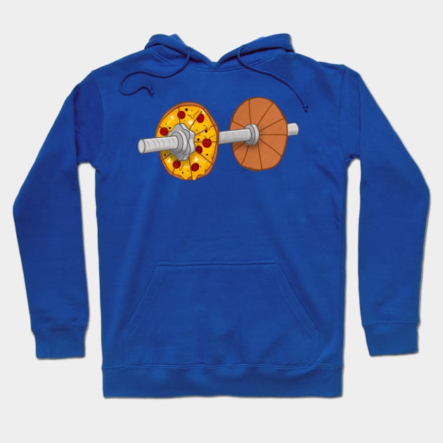 Bodybuilding Dumbbell for Pizza Lovers Hoodie by SusanaDesigns